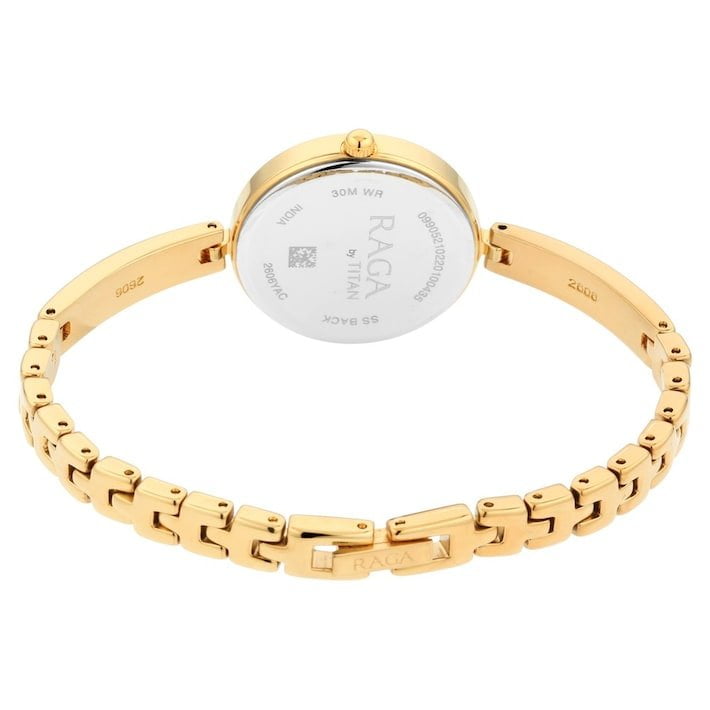 TITAN Raga Golden Metal Strap Watch 2606YM06 | Eccoci Online Shop