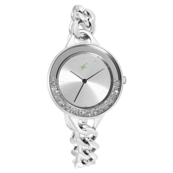 GLITCH SILVER DIAL SILVER BRASS STRAP WATCH 68026SM01