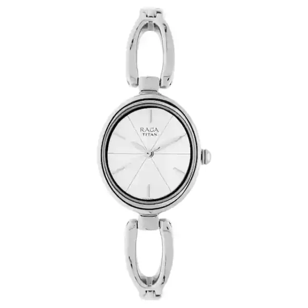 TITAN Raga Viva Silver Dial Metal Strap Watch 2579SM01