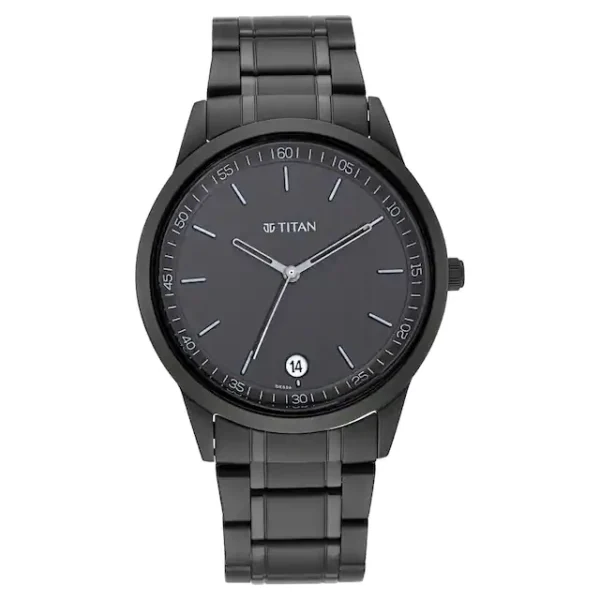 Titan 1806NM01 Minimals Quartz Analog Black Dial Watch for Men"