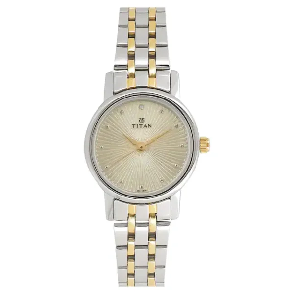 TITAN 2593BM01 Champagne Dial Watch