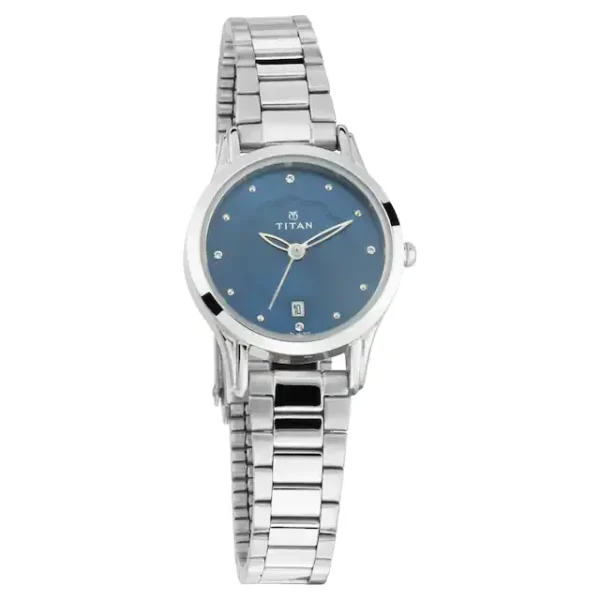 TITAN Blue Dial Metal Strap Watch 2628SM01