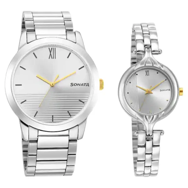 Pair Silver Dial Watches 7712587040BM01