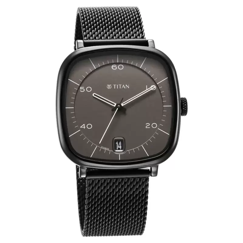 TITAN Neo Curve Anthracite Black Stainless Steel Watch for Men 1885NM01 - Image 2