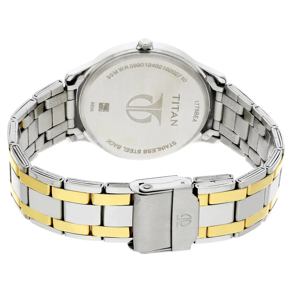 Titan Men Metal Analog White Dial Watch-9151Ym06, Band Color-Gold :  Amazon.in: Fashion