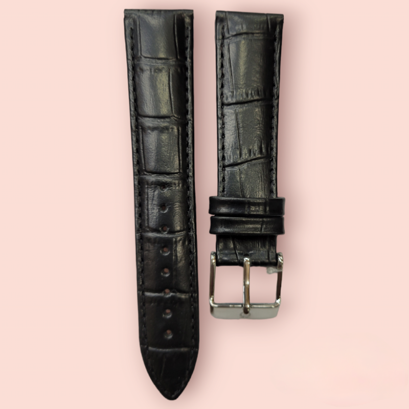 TITAN Crocodile Black Straps 20mm for 1733kl01