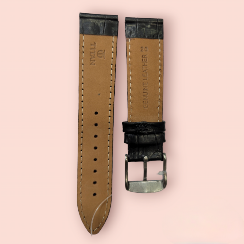 TITAN Crocodile Black Straps 20mm for 1733kl01 - Image 2