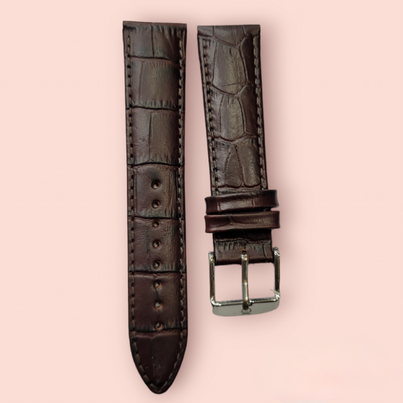 TITAN Crocodile brown Straps 20mm for 1733kl02