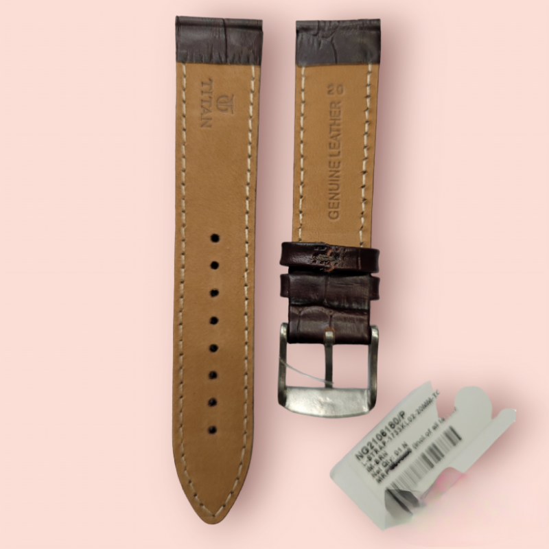 TITAN Crocodile brown Straps 20mm for 1733kl02 - Image 2