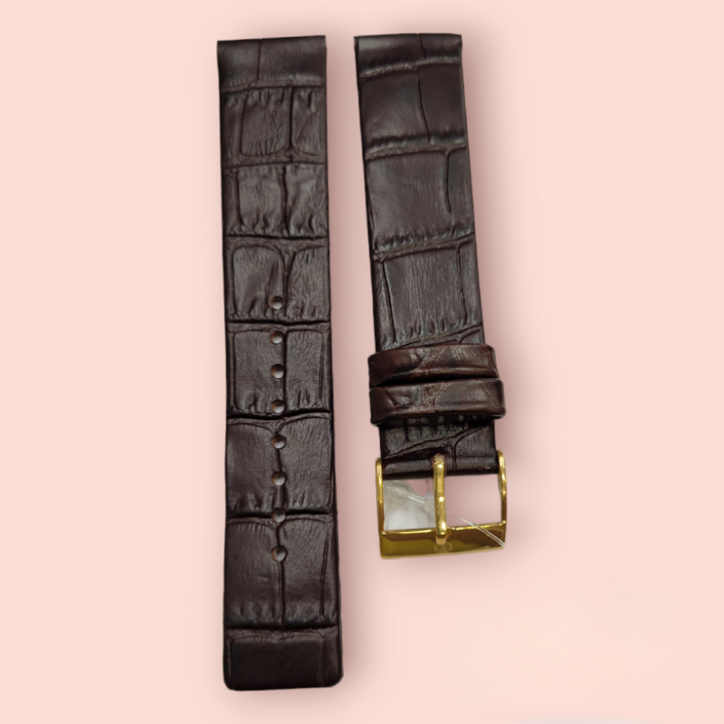 TITAN Crocodile Brown ultra slim Straps 20mm for Titan EDGE