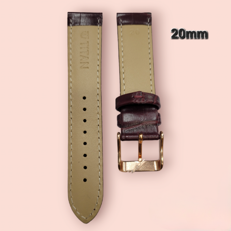 Titan 20mm HK CROCO BURGUNDY leather Strap - Image 2