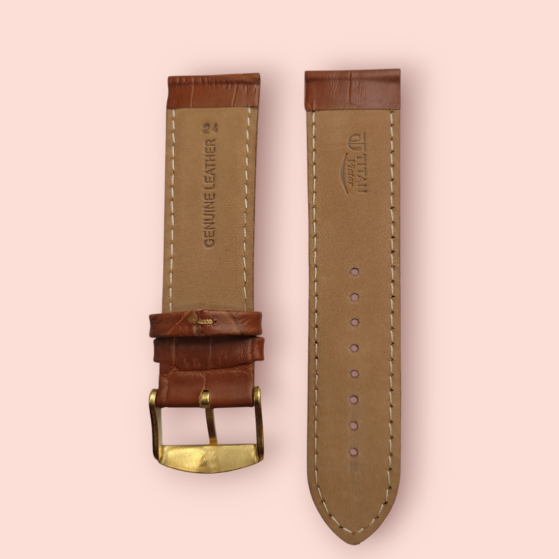 Titan 24mm crocodile Victor TAN  Leather strap for 9006kl01 - Image 2