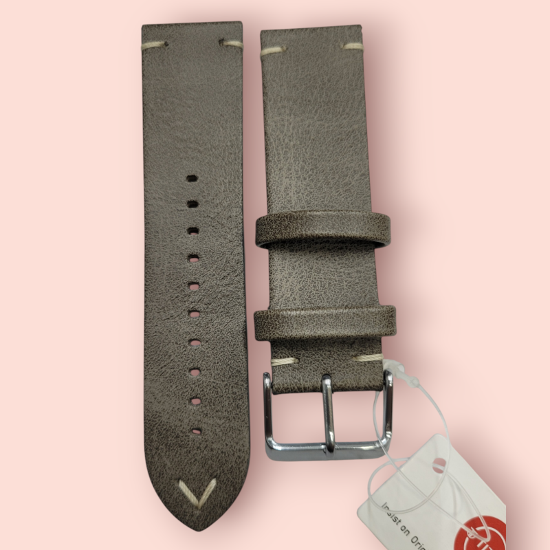 Titan 24 mm oil cro grey Leather Straps