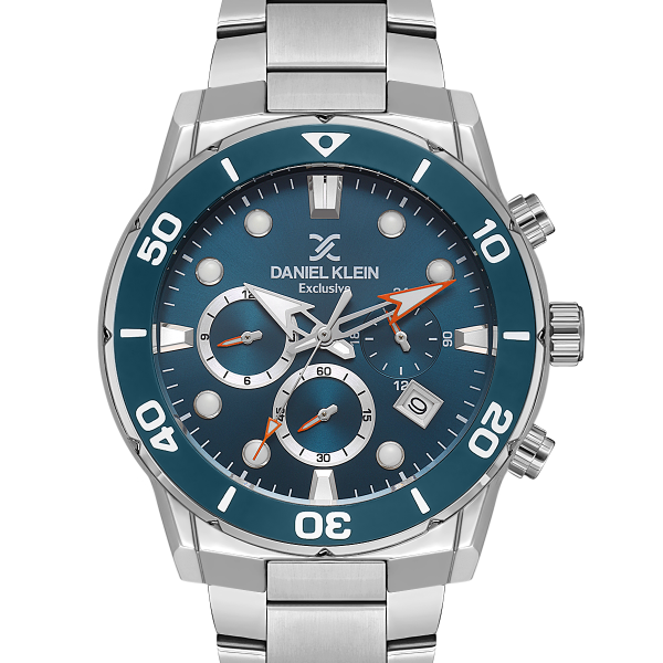 Daniel Klein DK.1.13887-4 Multifunction Petrol Blue Dial Men's Watch – Stainless Steel, 45mm