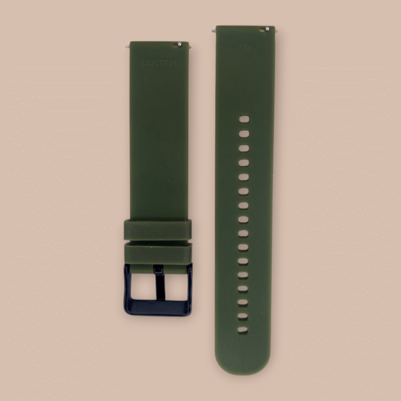 Titan Green 20mm Silicone Strap for Smartwatches - Image 2