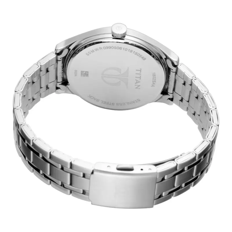 Titan Workwear 1802SM01 – White Dial Metal Strap Men’s Watch - Image 4