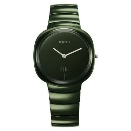 Titan Edge Squircle 1841qc05 Green Dial Ceramic Unisex Watch