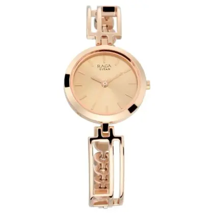 Titan Raga Viva 2622WM01 Rose Gold Metal Analog Watch for Women