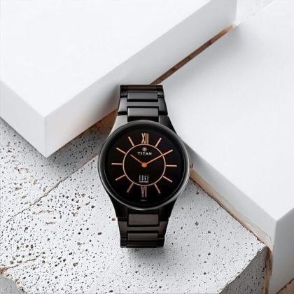 Titan Edge Ceramic 1696NC01 – Rich Black Dial Watch for Men