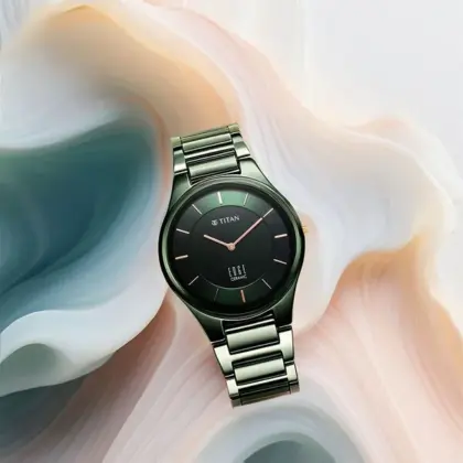 Titan Edge Ceramic 1696QC06 – Glossy Green Dial Watch