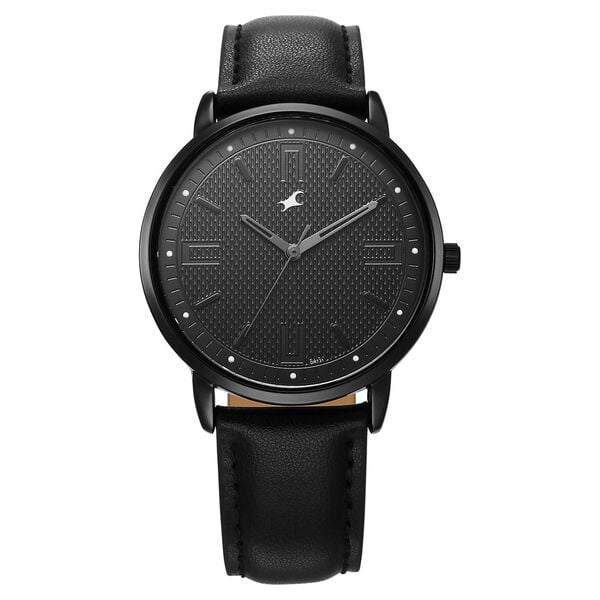 Fastrack Stunners X 38159NL01 Quartz Analog Black Dial Leather Strap Watch