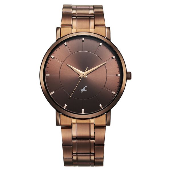 Fastrack Stunners X 38163qm01 Quartz Analog  Brown Dial Stainless Steel Strap Watch