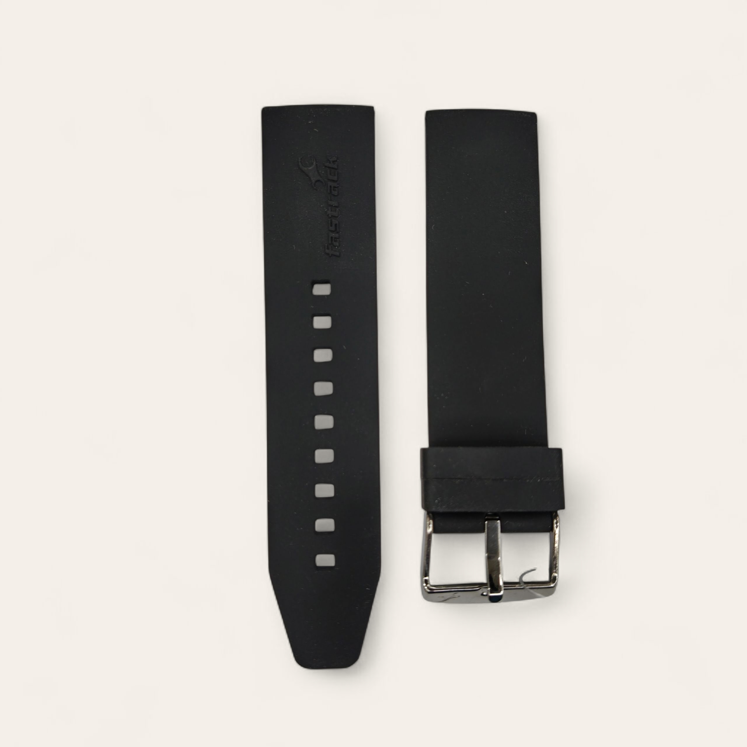 Fastrack 24 mm Black Silicone Strap