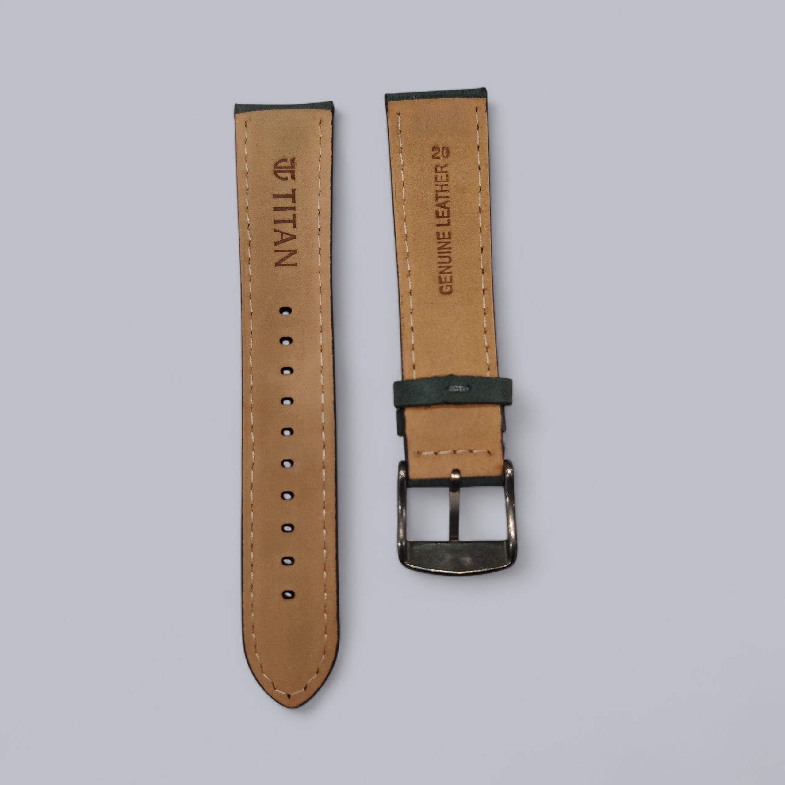 Titan 20mm Grey Suede Leather Strap - Image 2