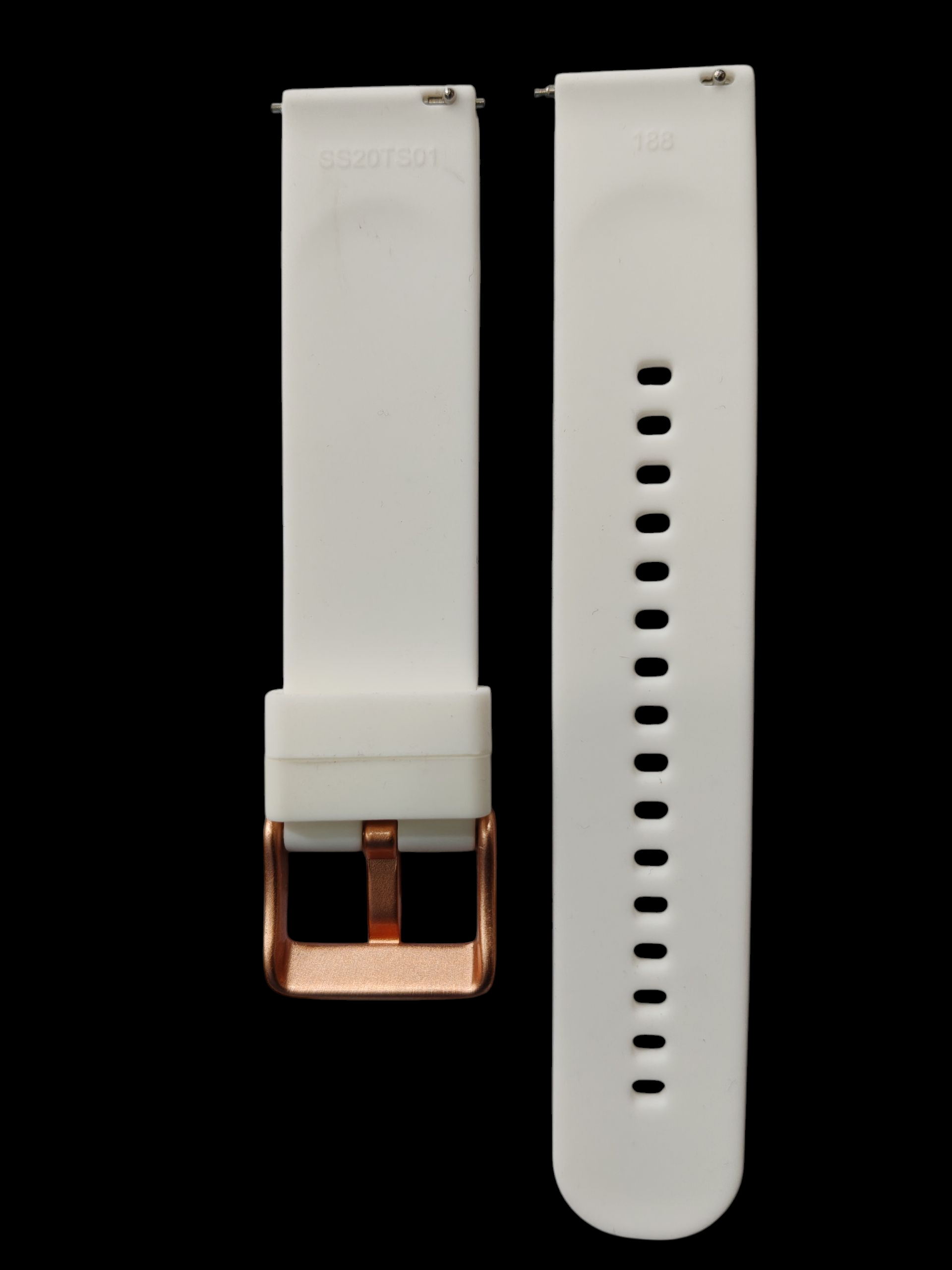 Titan White 20mm Silicone Strap for Smartwatches – Premium, Soft & Stylish Replacement Band - Image 2