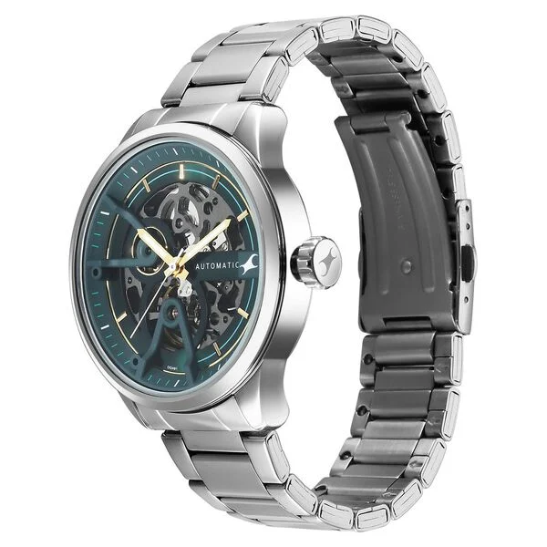 Fastrack Automatics 3318SM01 Green Dial Silver Metal Strap Automatic Watch - Image 3