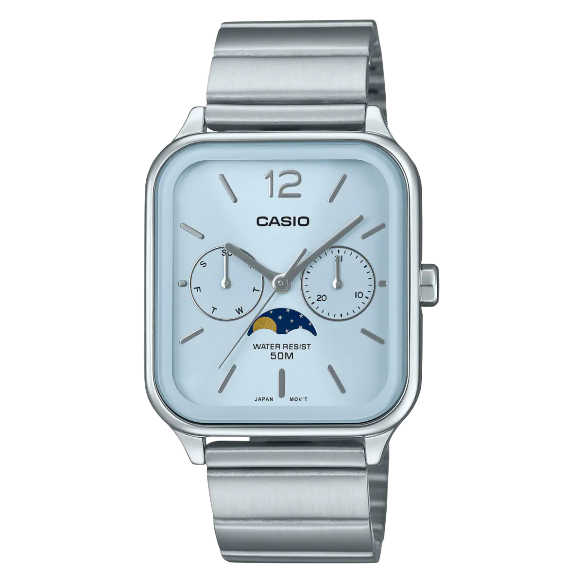 Casio MTP-M305D-2AV – Stainless Steel Moon-Phase Men’s Watch