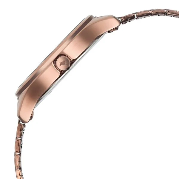 Fastrack Stunners 6296QM01 Brown Metal Strap Watch For Girls: - Image 3