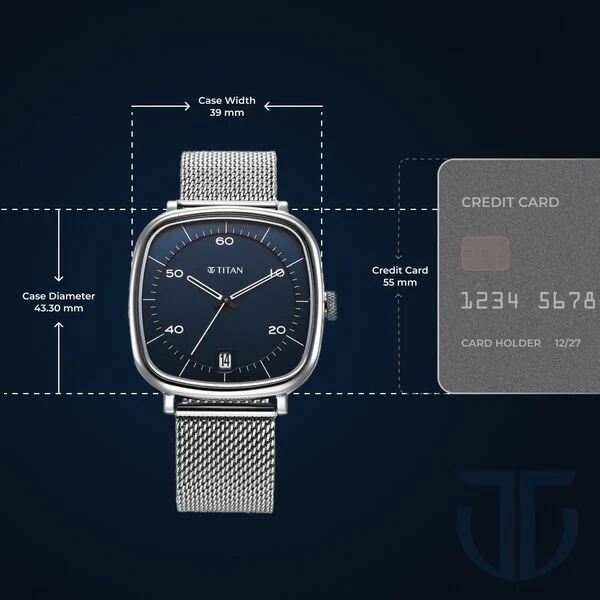 TITAN Neo Curve Blue dial Watch for Men 1885SM02 - Image 3