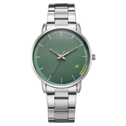 Fastrack Stunners 38159sm05 Quartz Analog Green Dial Stainless Steel Strap Watch