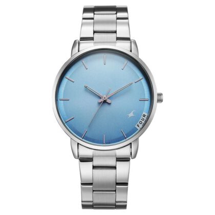 Fastrack Stunners 38159SM06 Blue Dial Silver Stainless Steel Men Watch