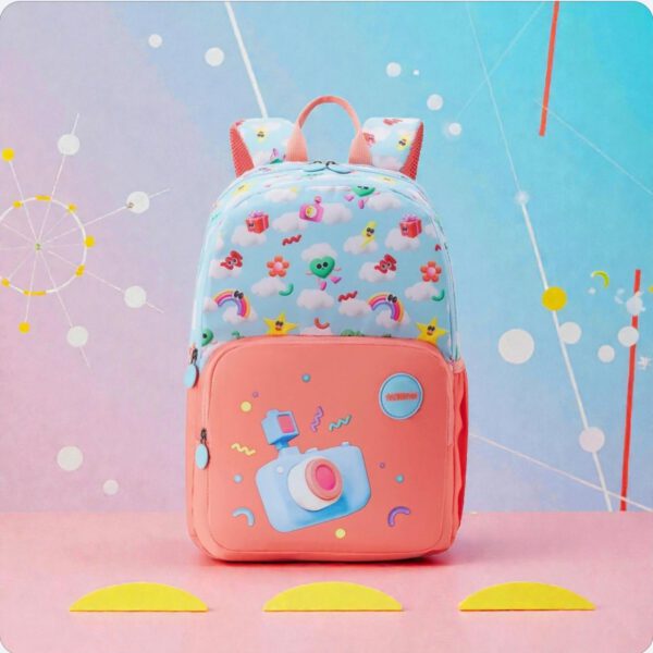American Tourister Lush Kids Rainbow Blue Printed School Backpack