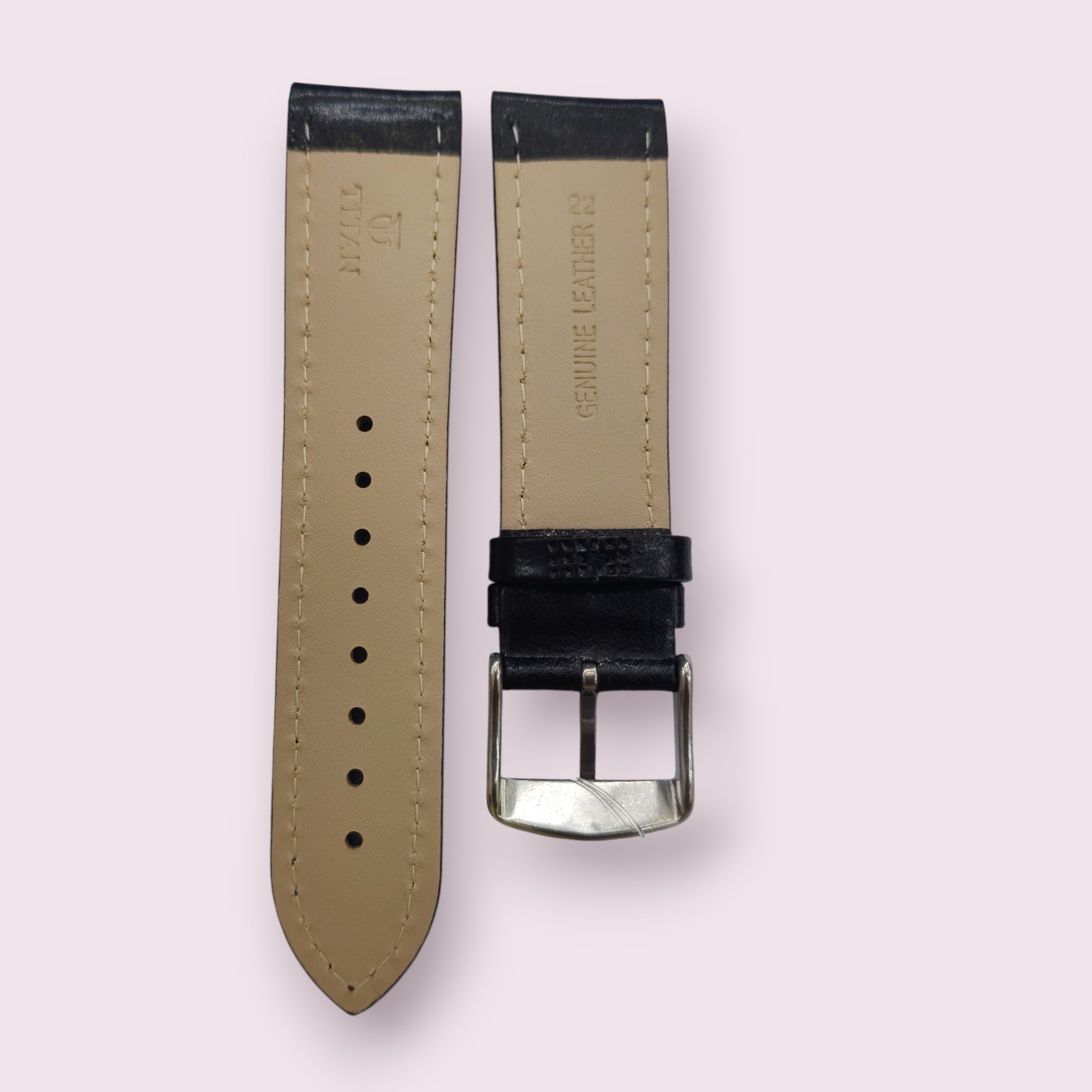 Titan 22 mm ELEPHNTA-BLACK Genuine Leather Straps for 1730sl01 - Image 3