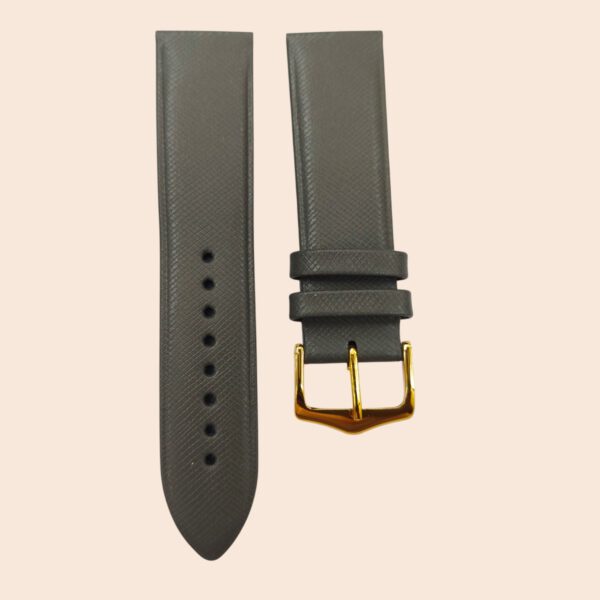 Titan 22mm Safari GREY leather strap with GP BUCKLE