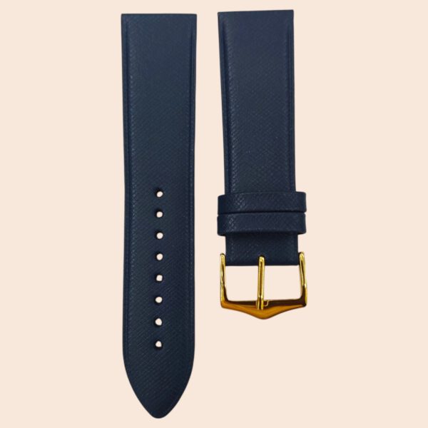 Titan 22mm Safari BLUE leather strap with GP BUCKLE