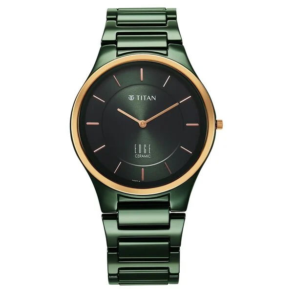 Titan Edge Bicolour 1696KC10 Green Ceramic Quartz Watch
