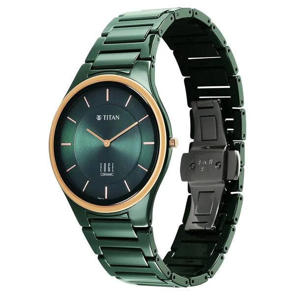 Titan Edge Bicolour 1696KC10 Green Ceramic Quartz Watch - Image 2