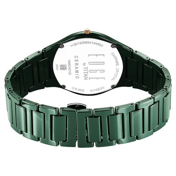 Titan Edge Bicolour 1696KC10 Green Ceramic Quartz Watch - Image 4