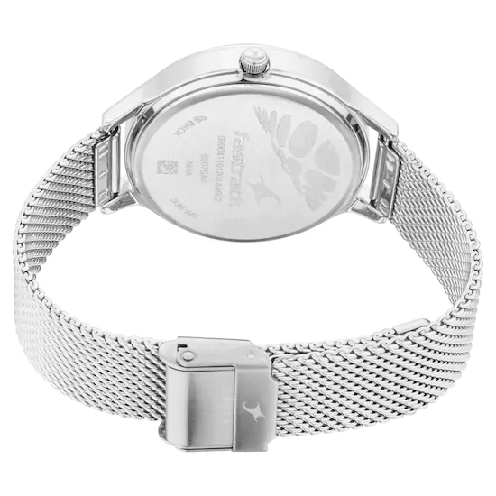 FASTRACK X ANANYA PANDAY - RUFFLES PINK DIAL METAL MESH STRAP WATCH 6207SM01 - Image 4