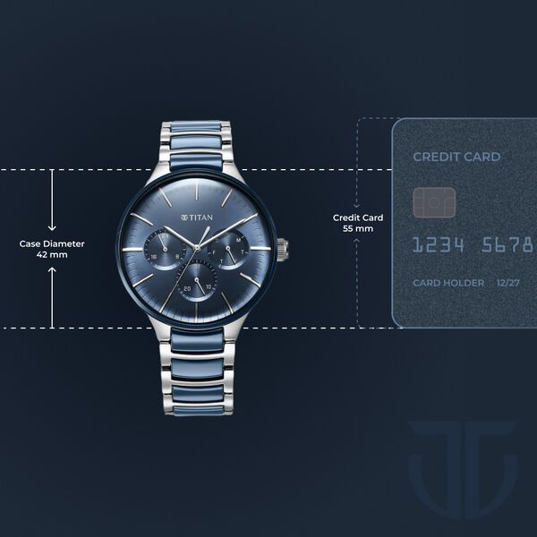 Titan Ceramic Fusion 90148kd02 Quartz Multifunction Bracelet Watch - Image 3