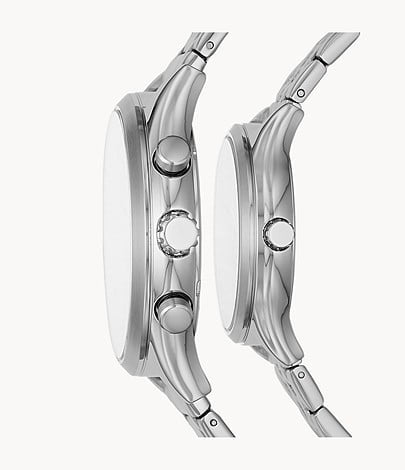 FOSSIL His and Her Multifunction Stainless Steel Watch BQ2468SET - Image 3