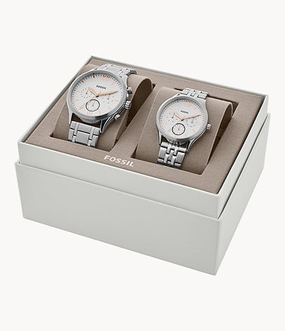 FOSSIL His and Her Multifunction Stainless Steel Watch BQ2468SET - Image 4