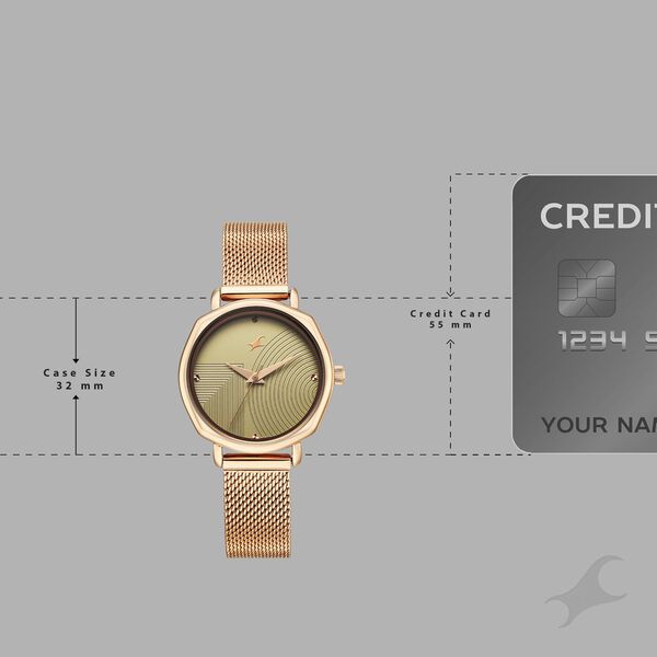Fastrack Stunners 68064WM03 Green Dial Rose Gold Watch for Girls - Image 3