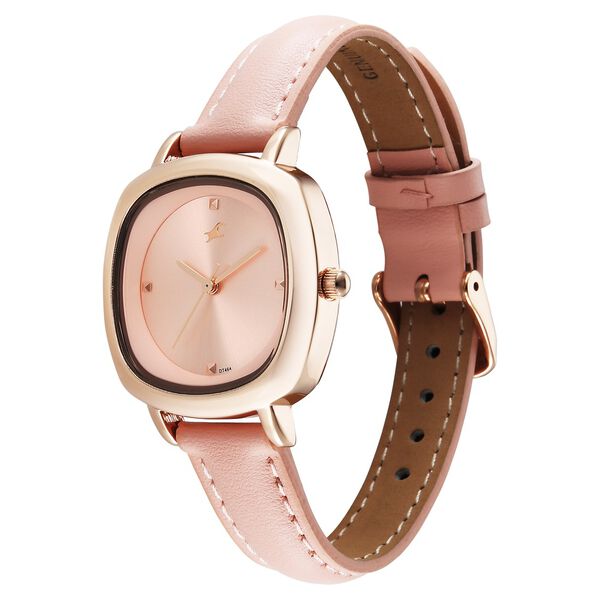 Fastrack Stunners 68065WL01 Rose Gold Leather Analog Watch for Girls - Image 2
