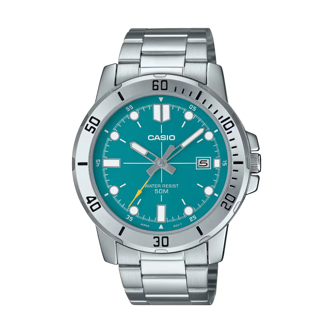 Casio MTP-VD01D-1BV stainless steel analog watch front view in Bangladesh
